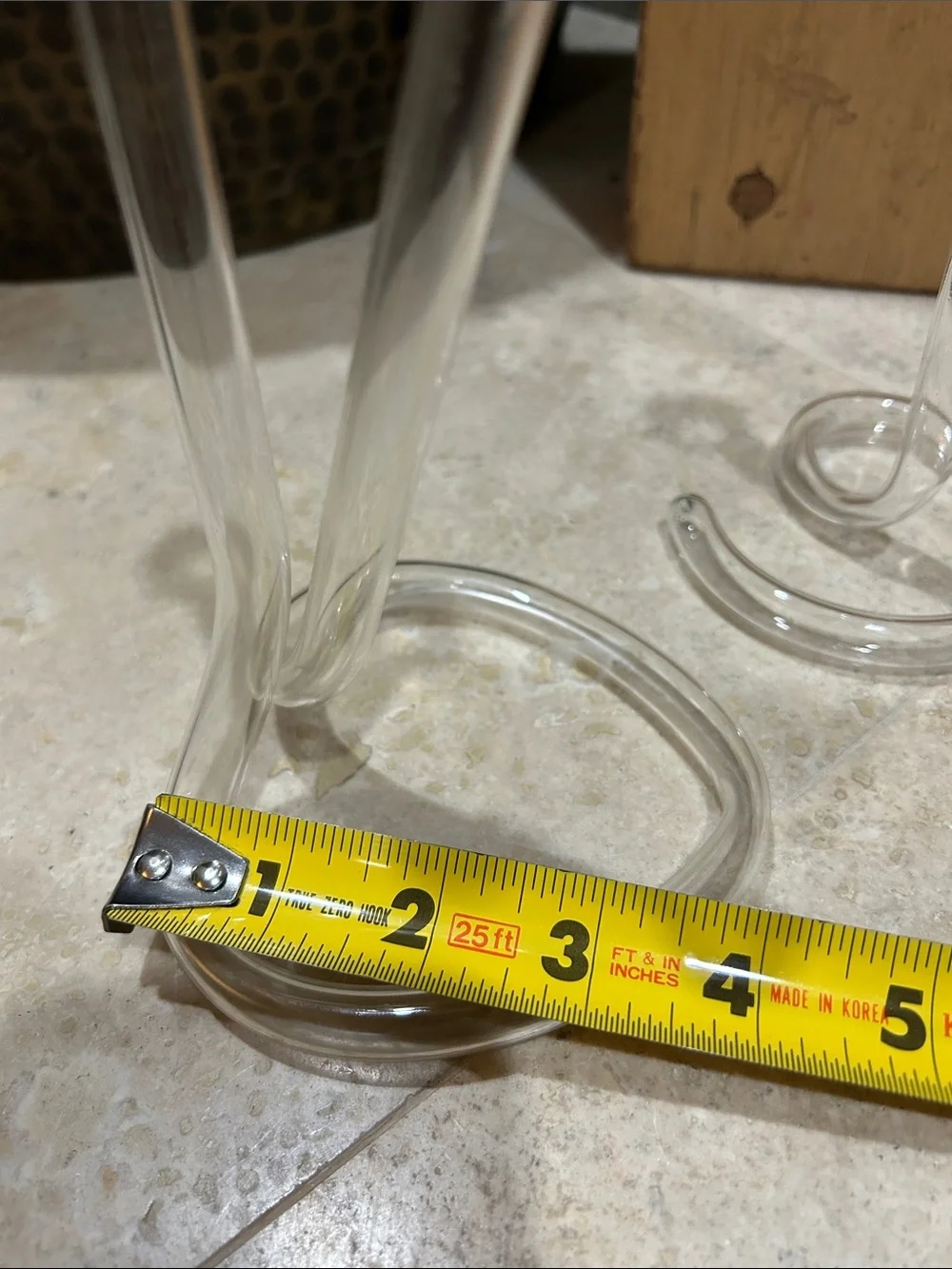 2 vintage hand-blown glass double cylinder twisted infinity tube bud vases